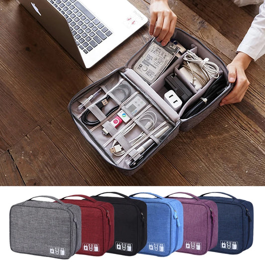 Travel Closet Organizer Case for Headphones Storage Bag Digital Portable Zipper Accessories Charger Data Cable USB Cosmetics