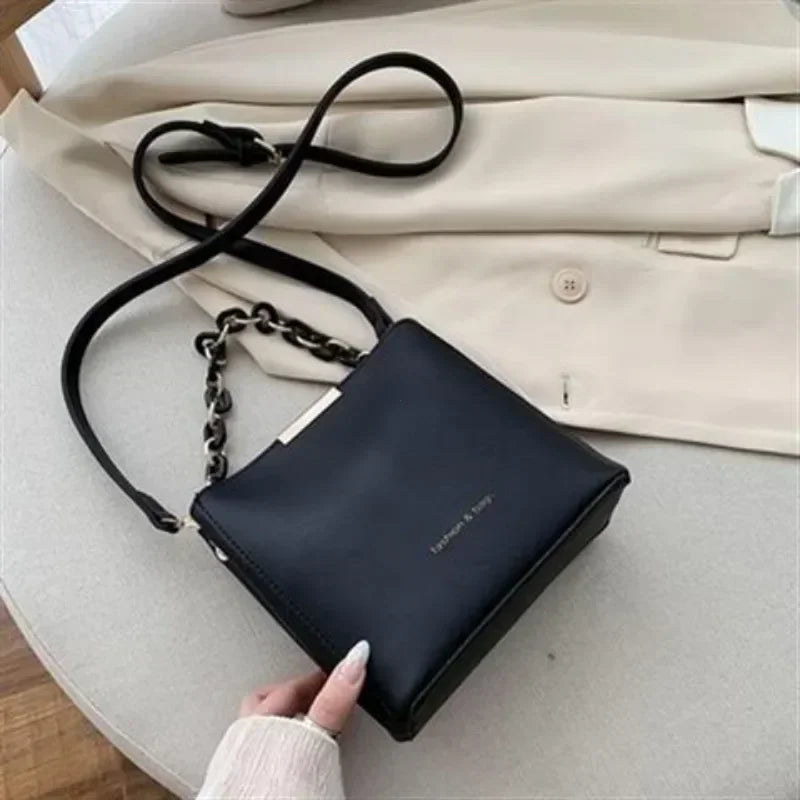 Women's Leather Fashion Senior Small Fresh Chain Bucket Bag Shoulder Crossbody Handbag Tote Bags for Women Bolsos Para Mujer