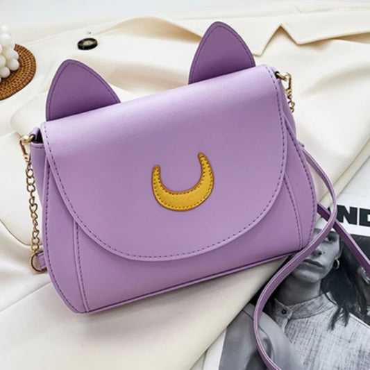 Sailor Moon Luna Cat Shape PU Leather Crossbody Bag