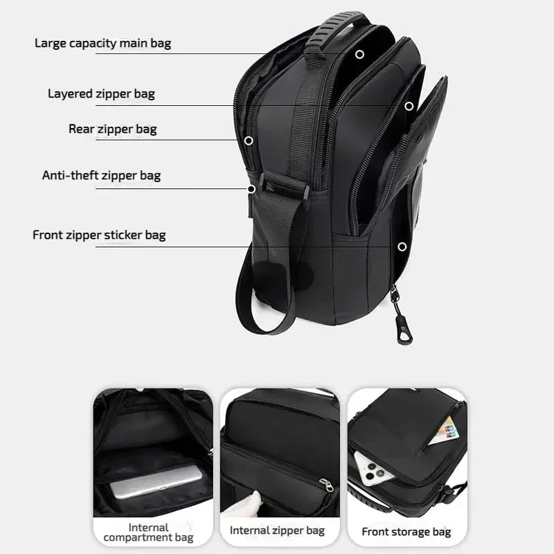 Men's Handbag Shoulder Bag Fashion Casual Oxford Man Messenger Bag Stylish Elegant Design Lightweight Men Crossbody Shoulder Bag