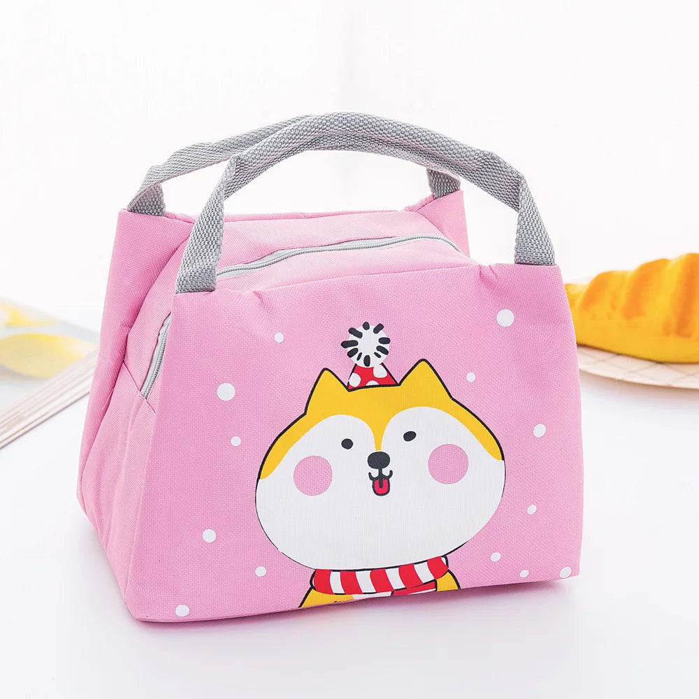 Cute Cartoon Lunch Box Girls for School Child Portable Waterproof Lunch Bags Women Aluminum Foil Thermal Picnic Food Cooler Bag