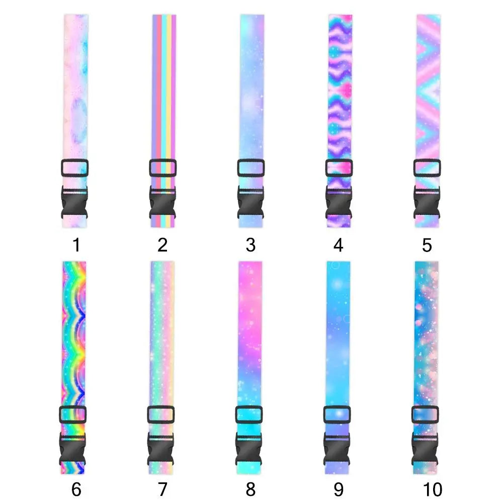 Iridescence Luggage Belts Adjustable Length Reinforce Baggage Bunding Strap Packing Secure Travel Supplies Suitcase Package Tape