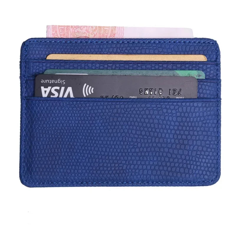 Portable Double Sided Pattern Card Wallet Id Holders Women Men Slim Wallet Change Purse Travel Wallet Holder with 5 Card Slots