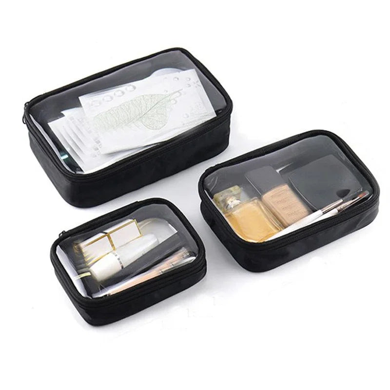 Waterproof Transparent Cosmetic Bag Women Make Up Case Travel Zipper Clear Makeup Beauty Wash Organizer Bath Toiletry Bags Kit