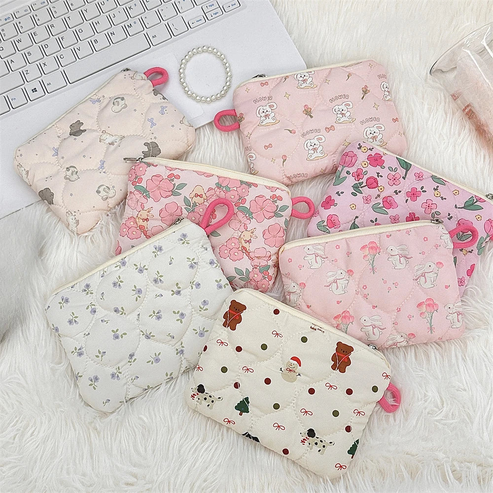 Cute Cartoon Small Travel Cosmetic Lipstick Earphone Card Portable Storage Bag Purse Women Mini Makeup Handbags Wallet Pouch Bag