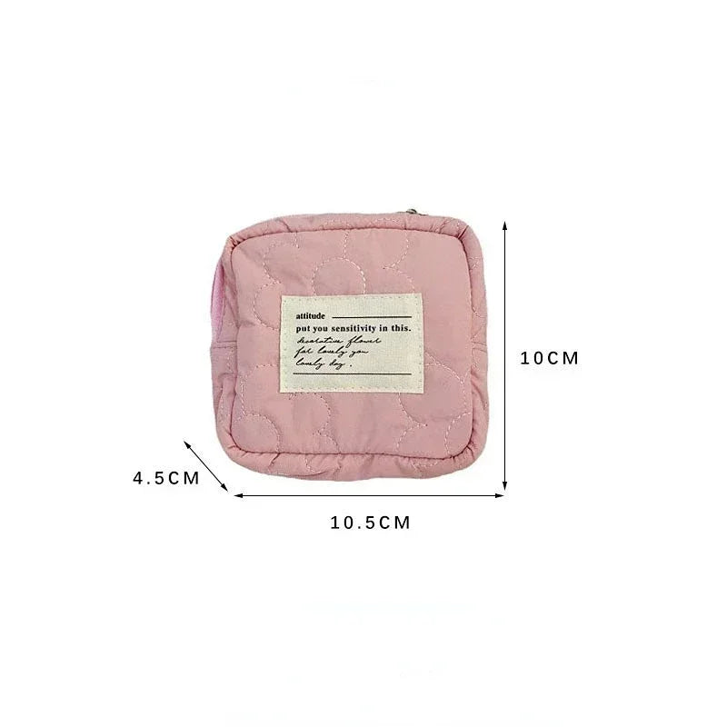 Mini Makeup Bags Cosmetic Bag Organizer Women Small Sanitary Napkin Pad Lipstick Storage Bag Pouch Girls Canvas Coin Purse Pouch