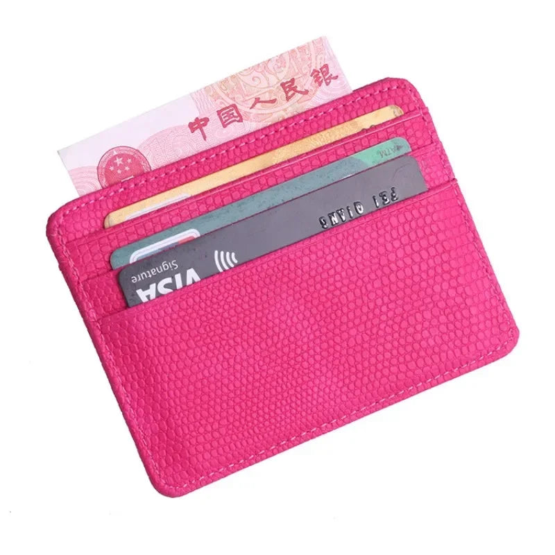 Portable Double Sided Pattern Card Wallet Id Holders Women Men Slim Wallet Change Purse Travel Wallet Holder with 5 Card Slots