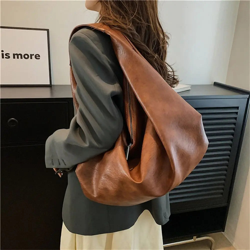 Leather Shoulder Bag Crossbody Large Capacity Tote Travel Hobo Shopper