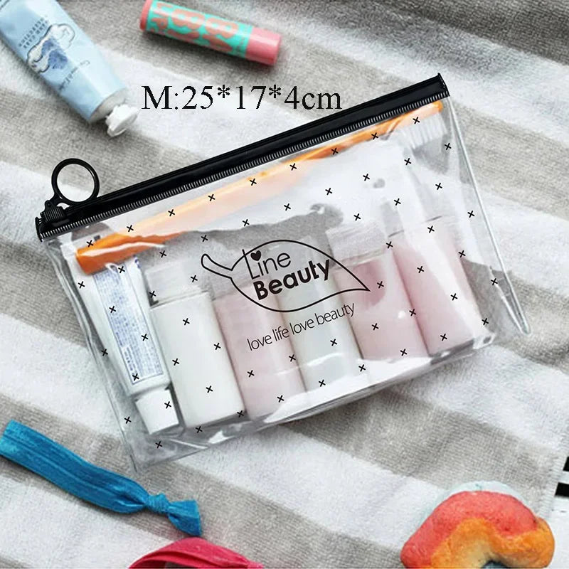 Travel Cosmetic Bags PVC Waterproof Transparent Women Portable Make Up Bag Toiletry Organizer Storage Makeup Bag Wash Pouch