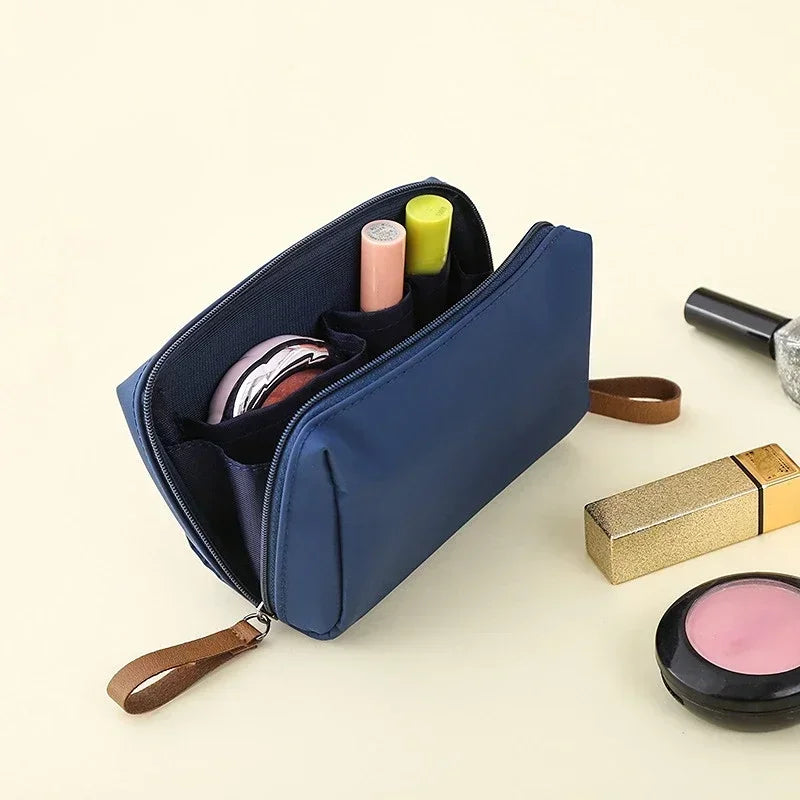 New Makeup Bag Simple Solid Color Cosmetic Bag for Women Pouch Toiletry Bag Waterproof Make Up Purses Case