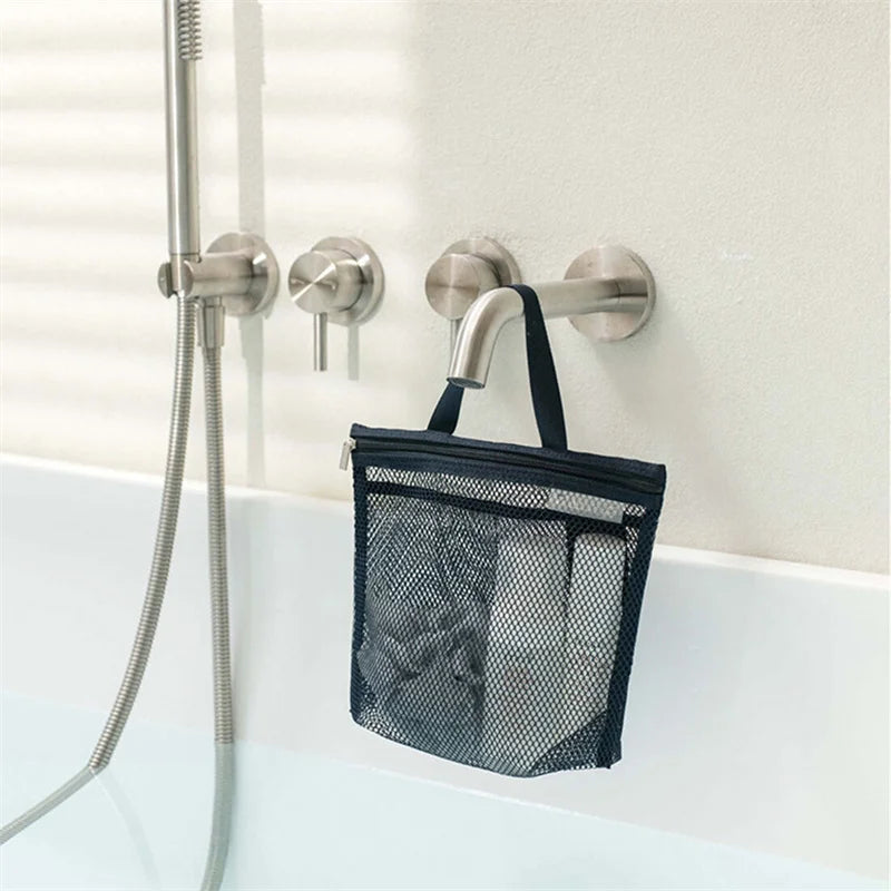 Mesh Makeup Toiletry Storage Bags Handbags Portable Travel Washing Body Shower Tools Organizer Hanging Cosmetic Organizer Pouch