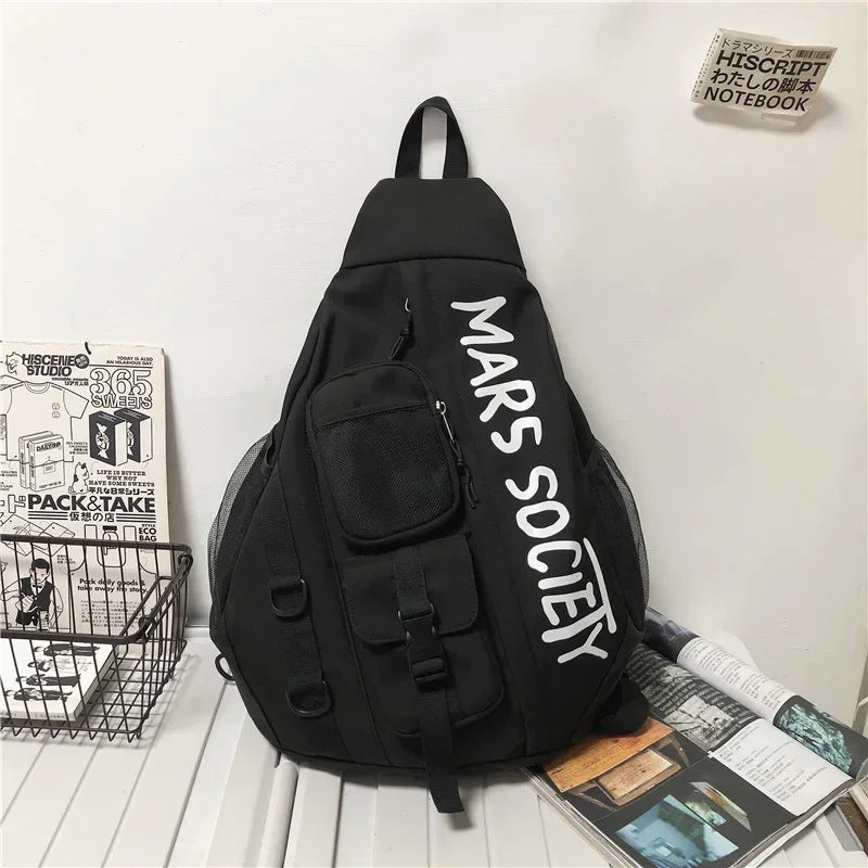 Men's Large Capacity Messenger Shoulder Bag Backpack Crossbody Bag