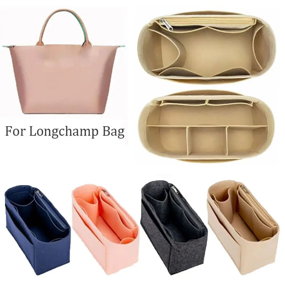 For Longchamp High-quality Felt Handbag Insert Bag Storage Bag Support Internal Bag Portable Organization Bag Organiser