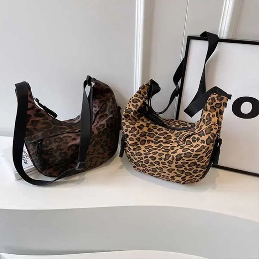 Leopard Print Corduroy Crossbody Bags for Women - Designer Luxury Handbags