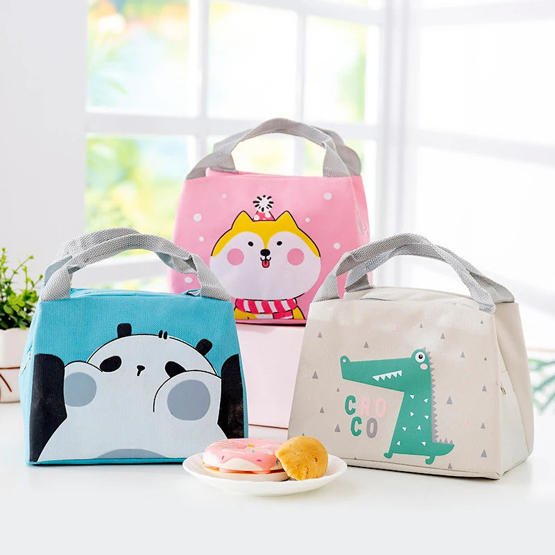 Cute Cartoon Lunch Box Girls for School Child Portable Waterproof Lunch Bags Women Aluminum Foil Thermal Picnic Food Cooler Bag