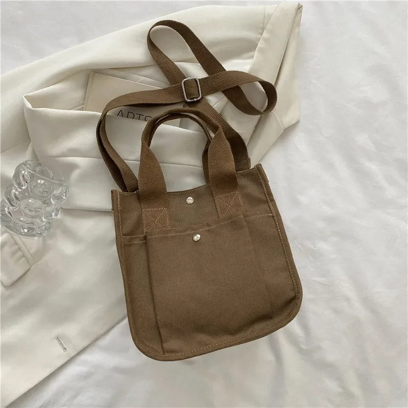 Women Crossbody Bags Canvas Solid Color Casual Tote Bag Messenger Bag Shoulder Bag Brand Designer Simplicity Girl's Handbags