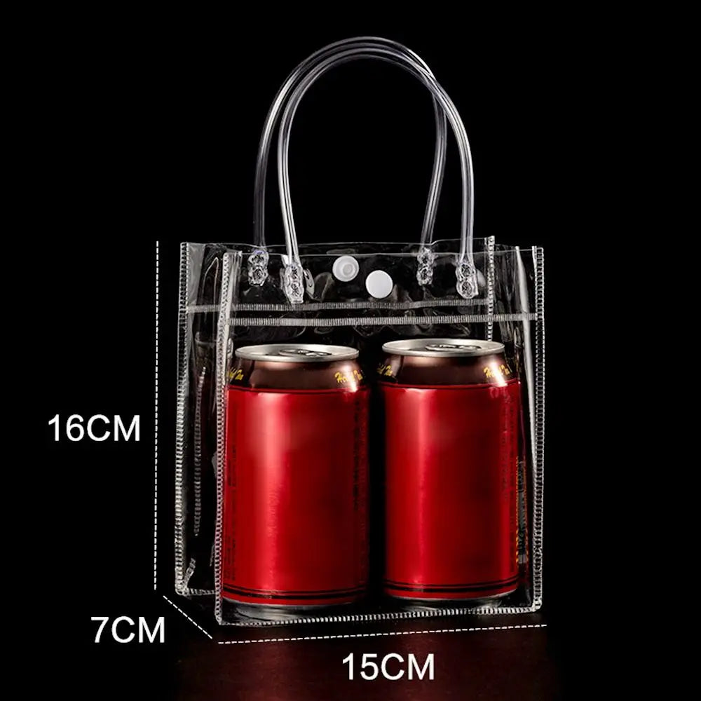 Durable Transparent PVC Handbag Large Capacity Multi-purpose Candy Bag Plastic Gift Jelly Bag Outing Travel Hiking Bag