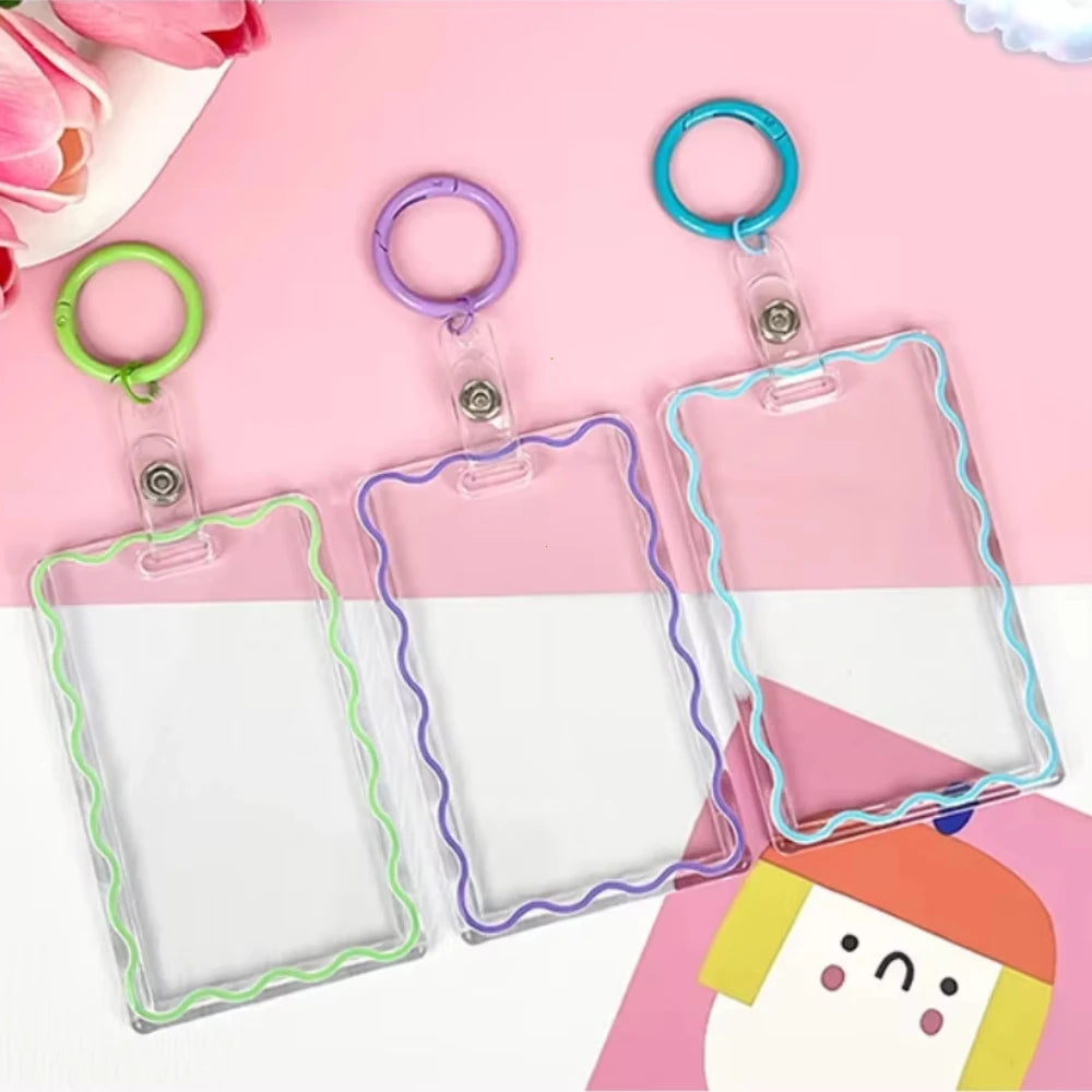 Transparent Acrylic Picture Frame ID Card School Supplies New Unisex Hard Plastic Work Card Holder Business Case Protector Cover