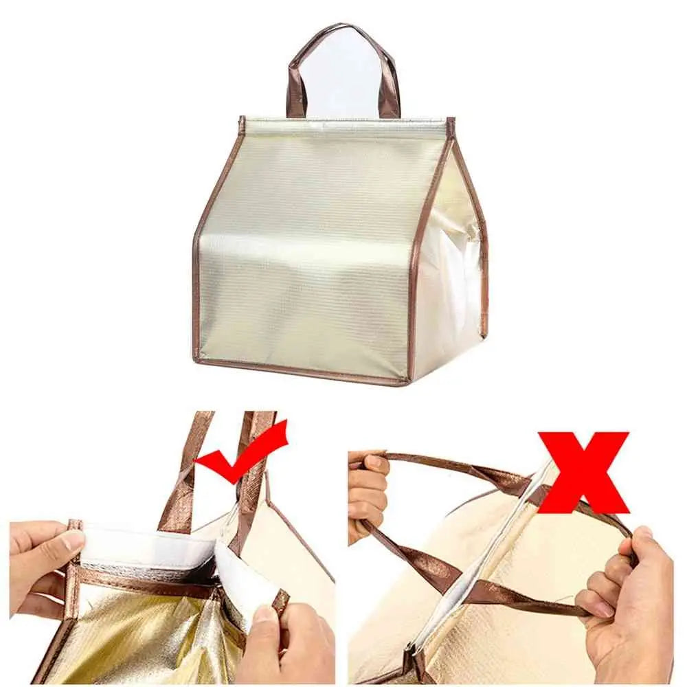 Home kitchen Foldable Aluminum Foil Delivery Bag Thermal Box Cake insulation bag Cooler Bag