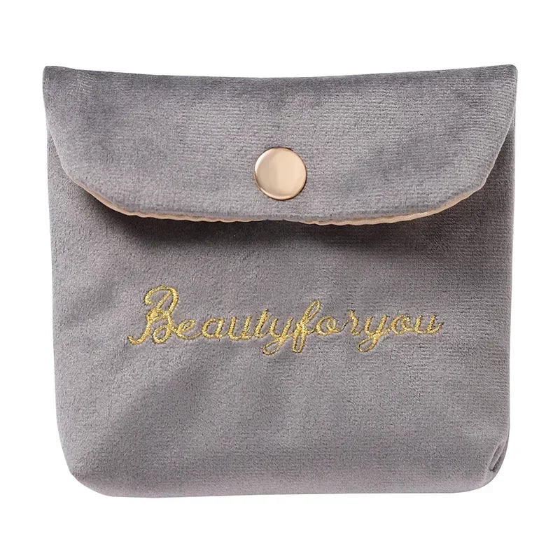 Women Girl Velvet Cute Small Cosmetic Bag Travel Napkin Sanitary Pad Lipstick Organizer Bag Purse Pouch Makeup Bags Case Pouch