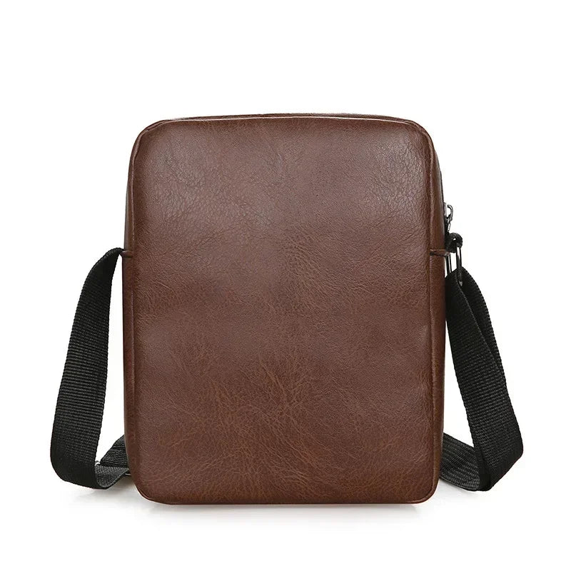 Vintage Messenger Bag Men PU Leather Business Worker Shoulder Bag Brown Black Man Crossbody Bag Male Handbag Gift for Husband