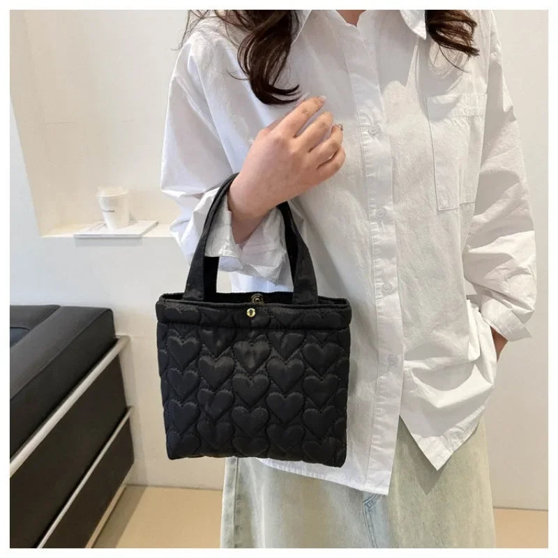 Puffer Shoulder Bag for Women Soft Down Cotton Padded Tote Handbag Purse Quilted Cross Body Bag Solid Color Bubbles Cloud Bag