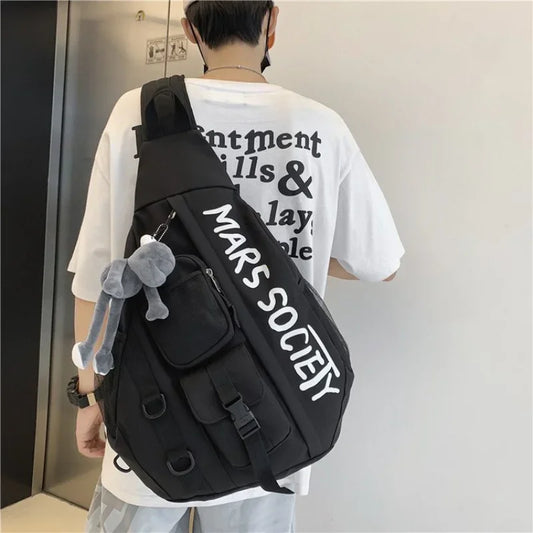 Men's Large Capacity Messenger Shoulder Bag Backpack Crossbody Bag