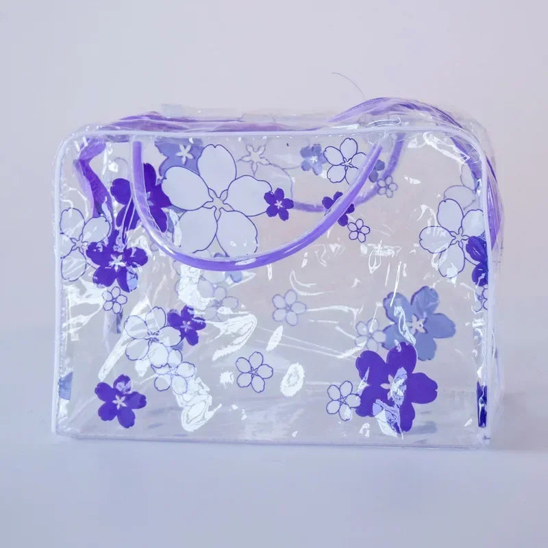 Portable Transparent Cosmetic Bag Zipper Makeup Bag Handbag Toiletries Cosmetics Organizer Beauty Make Up Bag Storage Case Tote