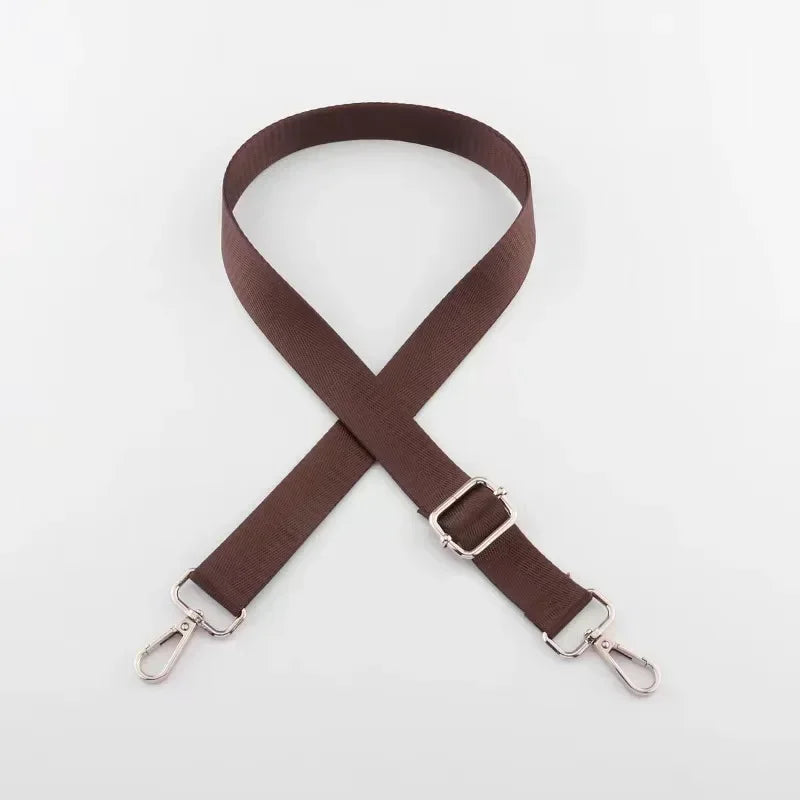 Wide Nylon Shoulder Bag Strap Replacement with Silver Buckle