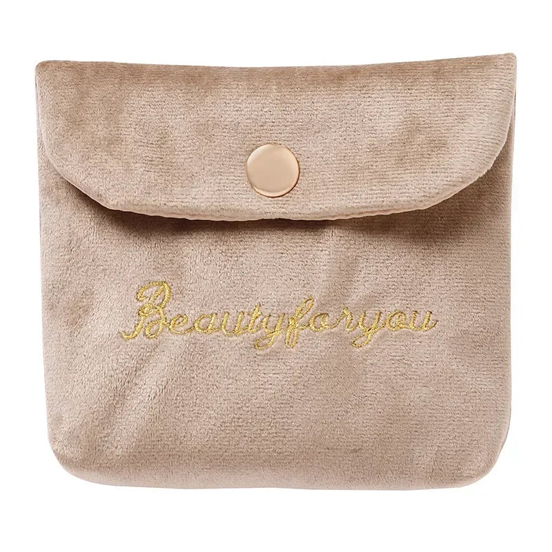 Women Girl Velvet Cute Small Cosmetic Bag Travel Napkin Sanitary Pad Lipstick Organizer Bag Purse Pouch Makeup Bags Case Pouch