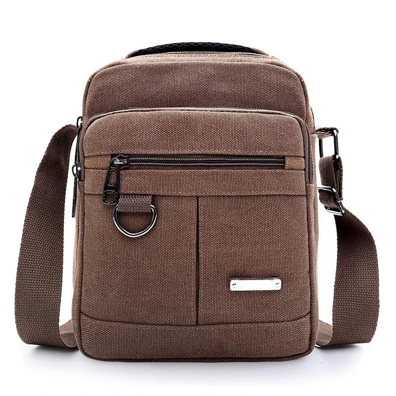 Men's Canvas Messenger Bag - Travel Shoulder Bag Handbag