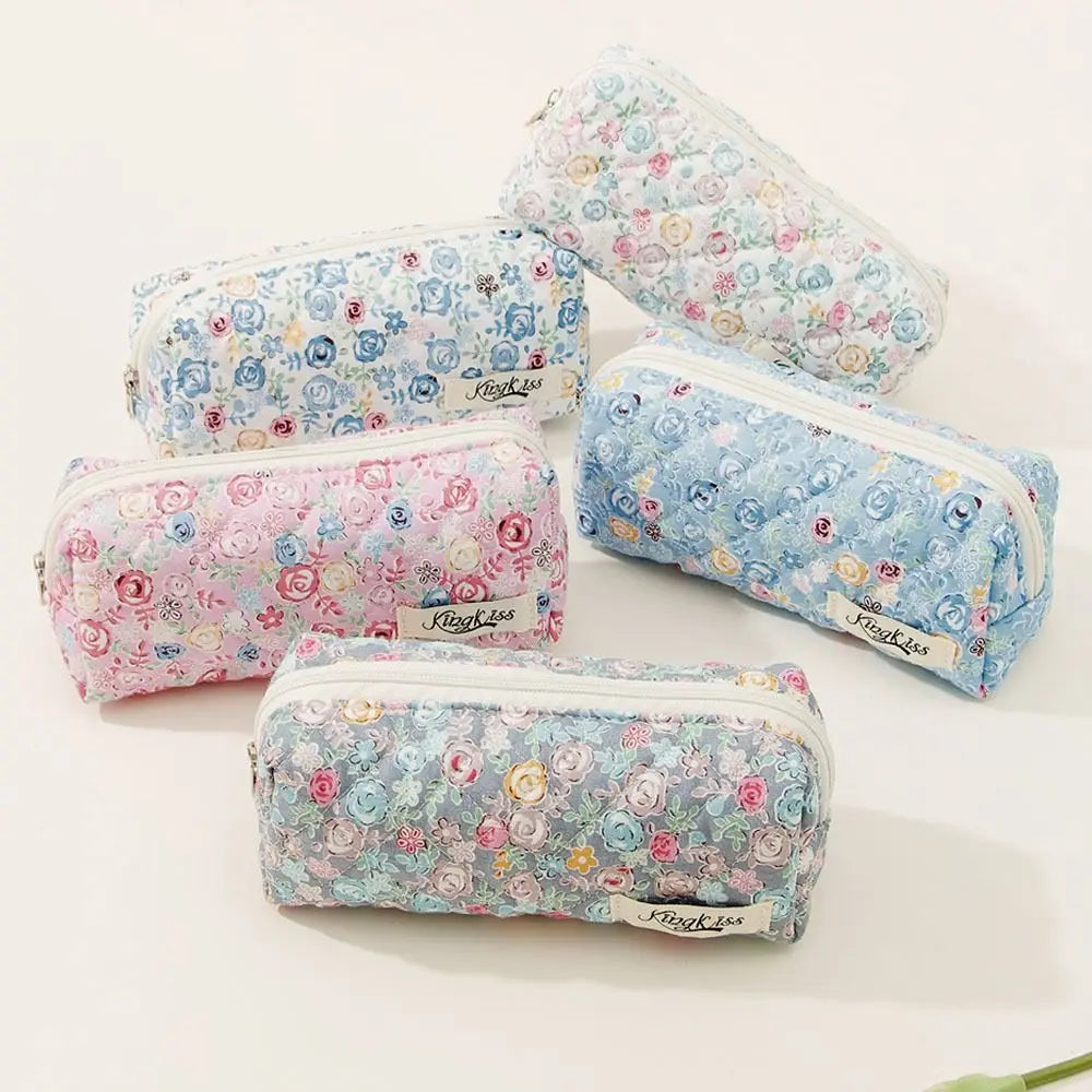 Rose Quilted Makeup Bag Toiletry Organizer Cosmetic Washbag