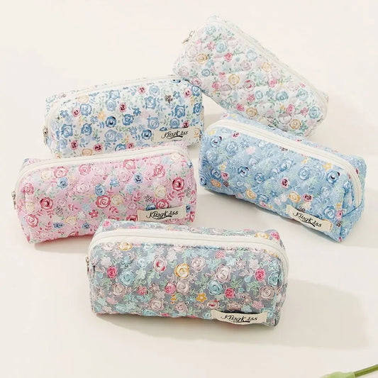 Rose Quilted Makeup Bag Toiletry Organizer Cosmetic Washbag