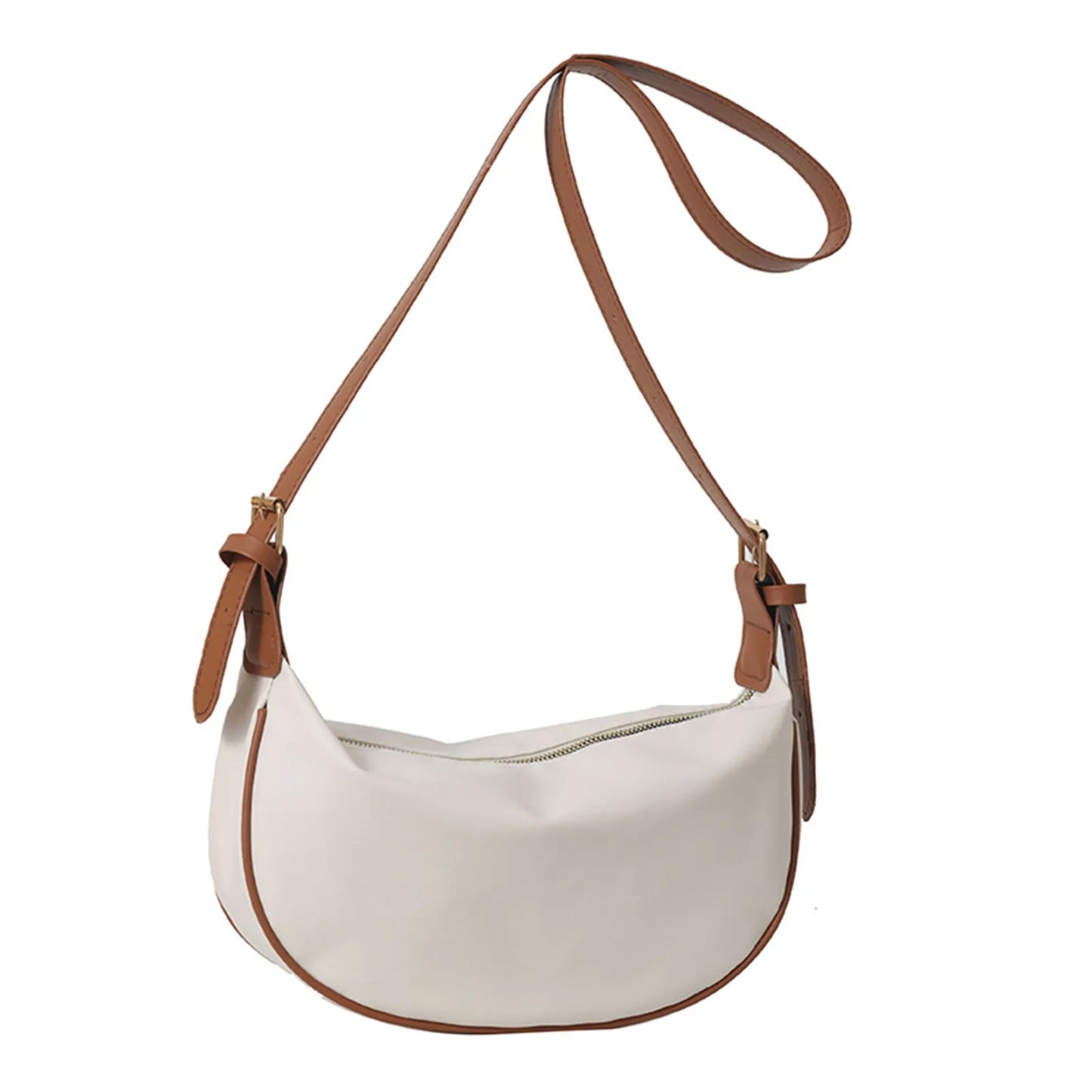 PU Leather Women's Crossbody Bag - Large Capacity Half Moon Dumpling Shoulder Bag