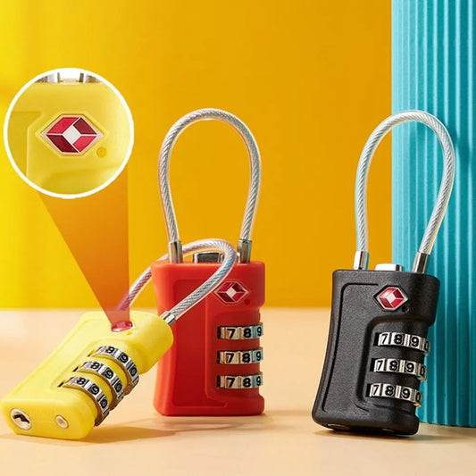 Portable Travel Cabinet Locker Luggage Password Lock 3 Digit Combination Lock Contrast Color Padlock TSA Customs Code Lock