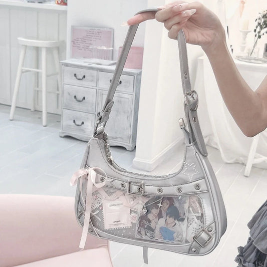 Cute Y2k Women's Shoulder Bag Lolita Ita Transparent Kawaii Handbag