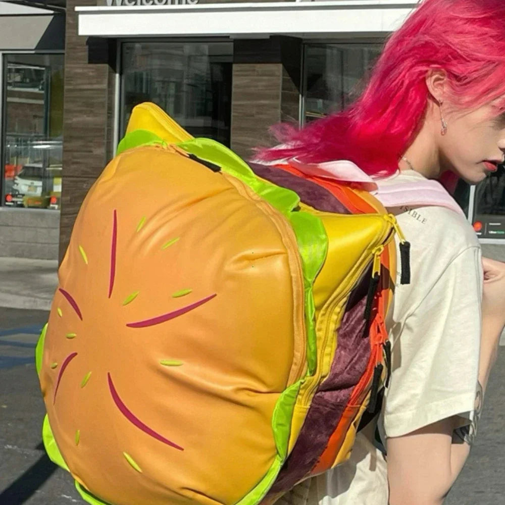 Stylish Cheeseburger Laptop Backpack Unisex Travel Tote