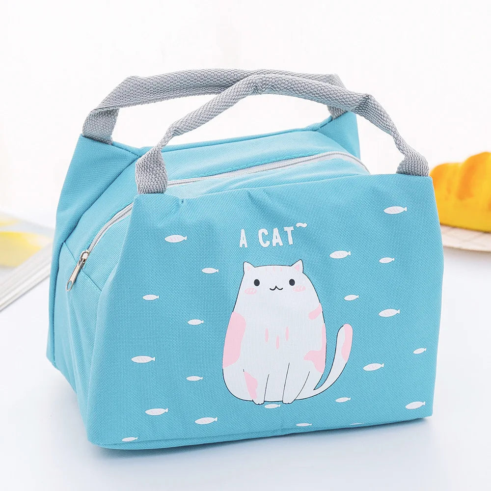 Cute Cartoon Lunch Box Girls for School Child Portable Waterproof Lunch Bags Women Aluminum Foil Thermal Picnic Food Cooler Bag