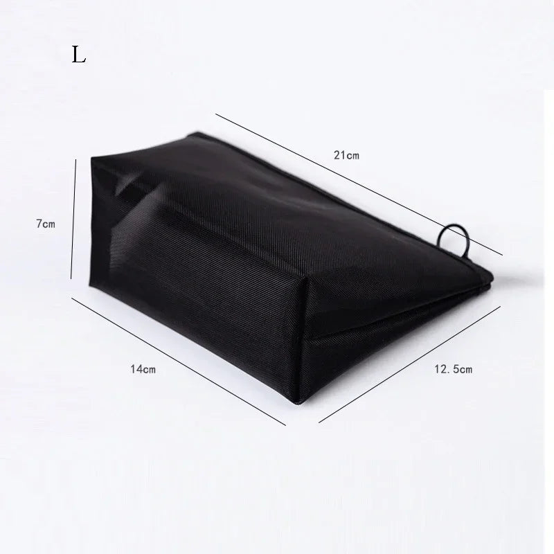 1PC Black Women Men Necessary Cosmetic Bag Transparent Travel Organizer Fashion Small Large Black Toiletry Bags Makeup Pouch