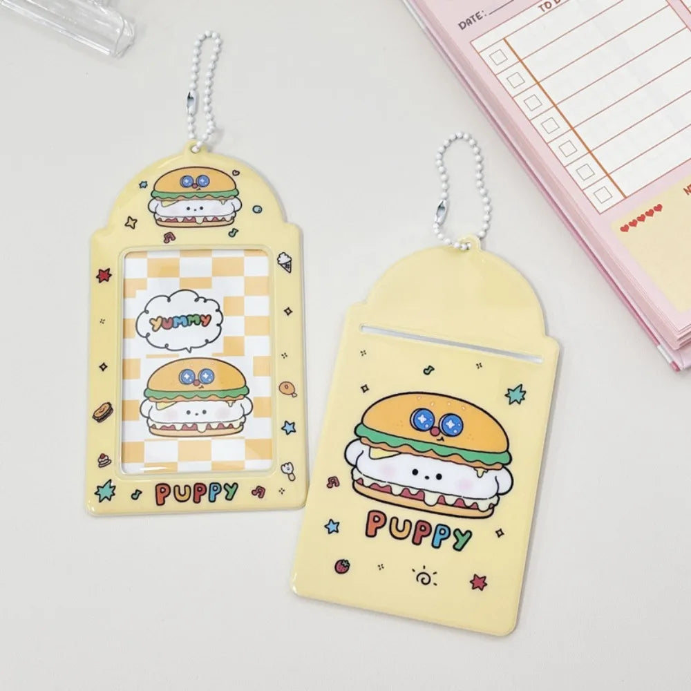 Animal Photocard Case Cartoon Student Card Holder Photocard Holder Bag Keychain Idol Photos Protective Cover Bag Keychain