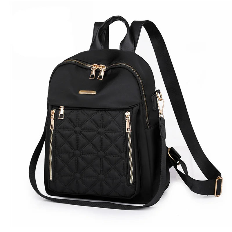 Women's Fashion Diamond Checker Backpack - Large Capacity School Bag