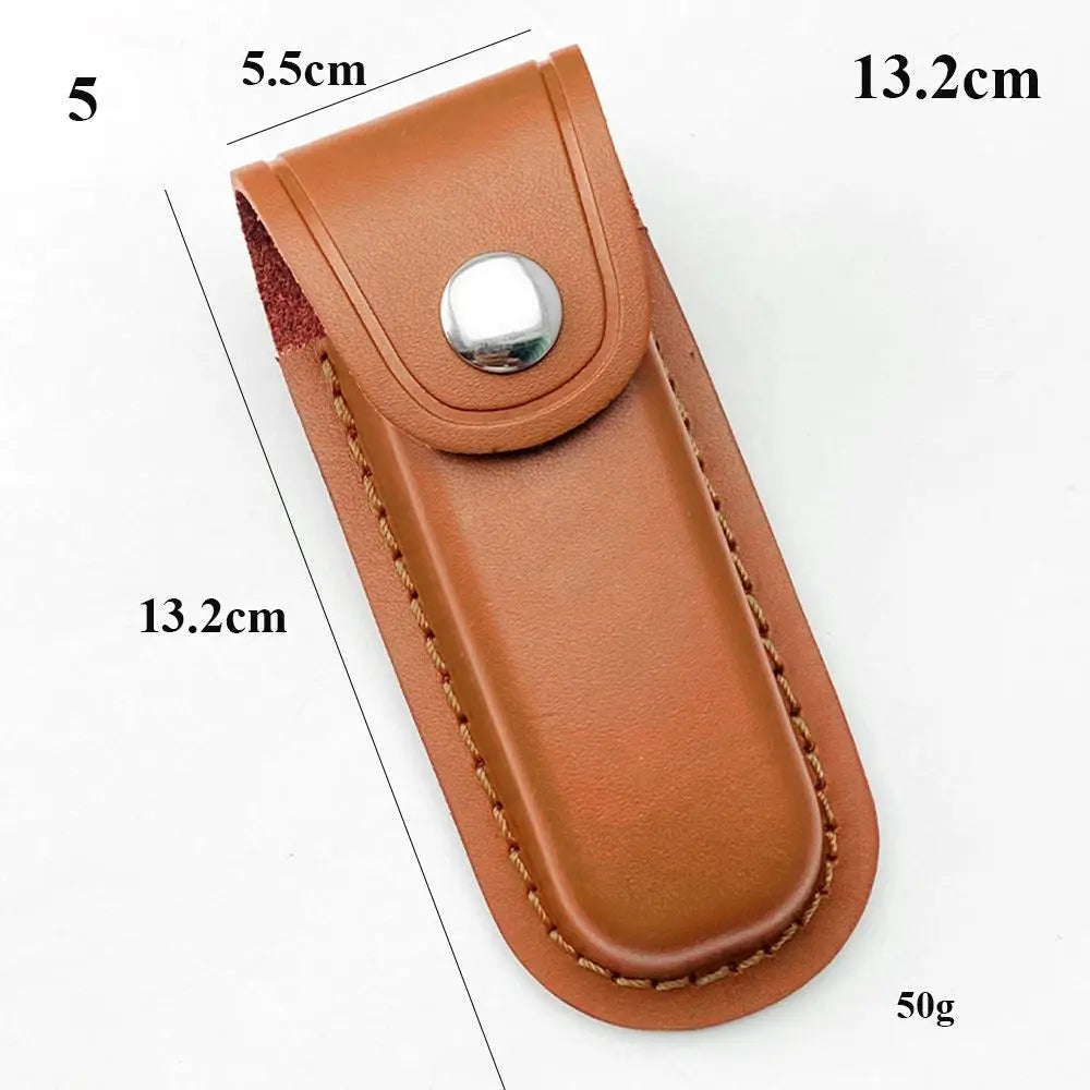 Outdoor Equipment Pocket Hunt Leather Sheath Holder Flashlight Case Camp Outdoor Carry Fold Knife Tool Belt Loop Case