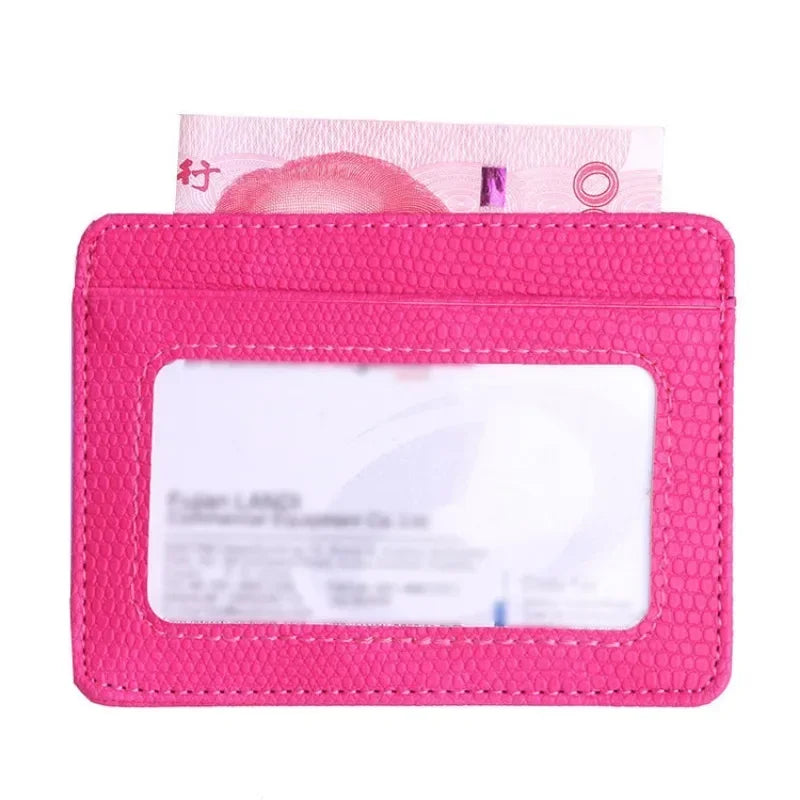 Portable Double Sided Pattern Card Wallet Id Holders Women Men Slim Wallet Change Purse Travel Wallet Holder with 5 Card Slots