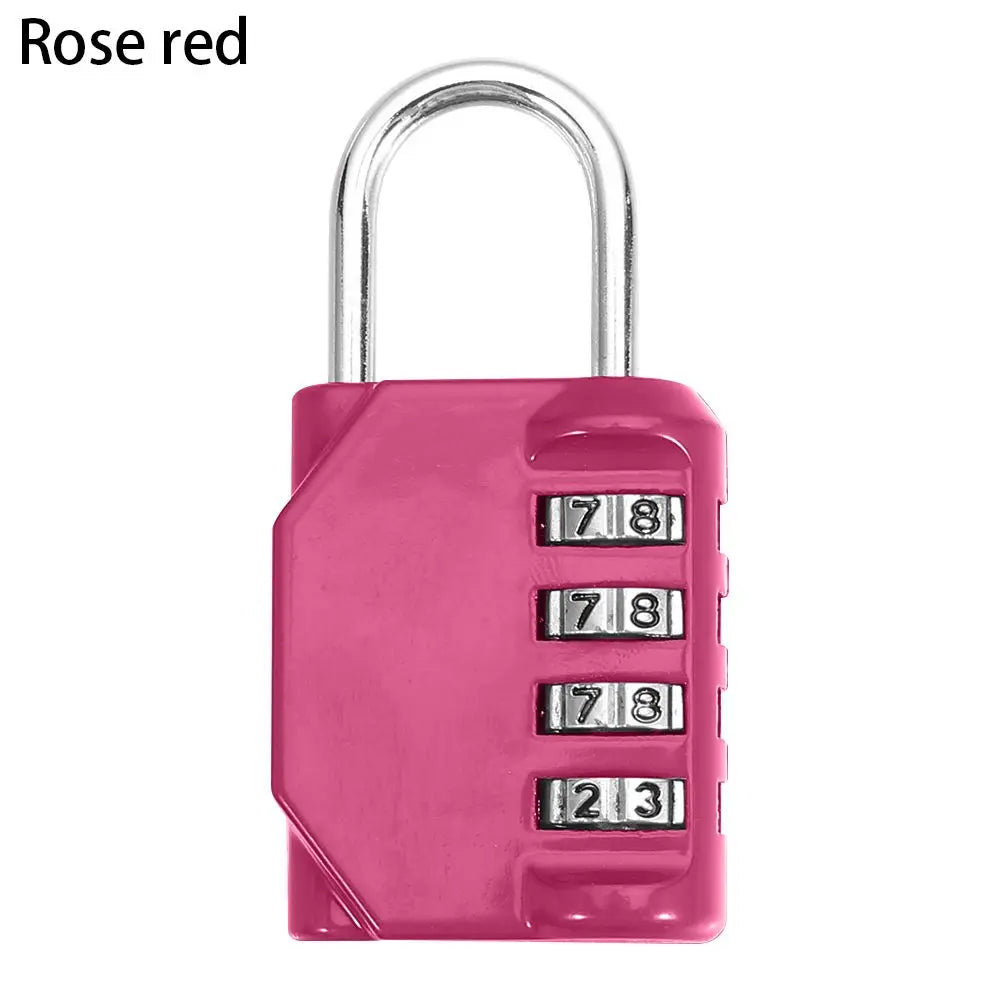 4 Dial Digit Combination Lock Metal Code Lock Password Lock Waterproof Rust-proof Luggage Padlock Travel Accessories