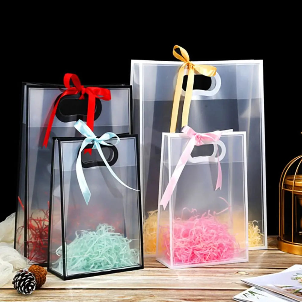 Transparent PVC Gift Bags - Portable Wedding Party Tote Packaging