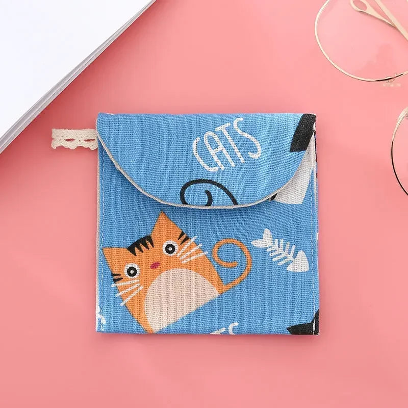 Women small cosmetic bag set zipper girls mini Sanitary Napkins makeup lipstick bags travel earphone coin organizer pouch bags