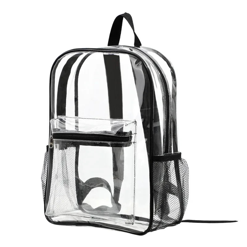 Clear Waterproof PVC Backpack - Large Capacity for School & Travel