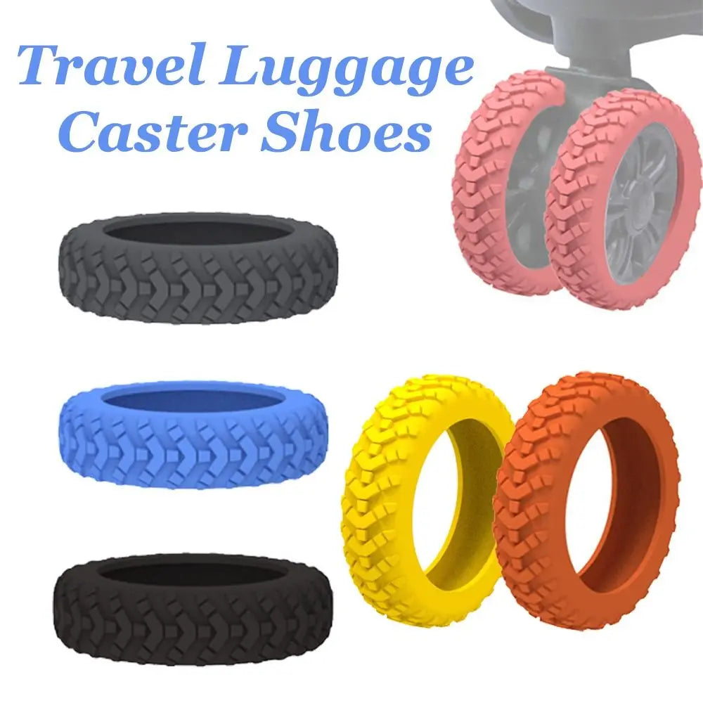 8PCS Travel Luggage Caster Shoes Silicone Suitcase Wheels Protection Cover with Silent Sound Reduce Noise Luggage Accessories