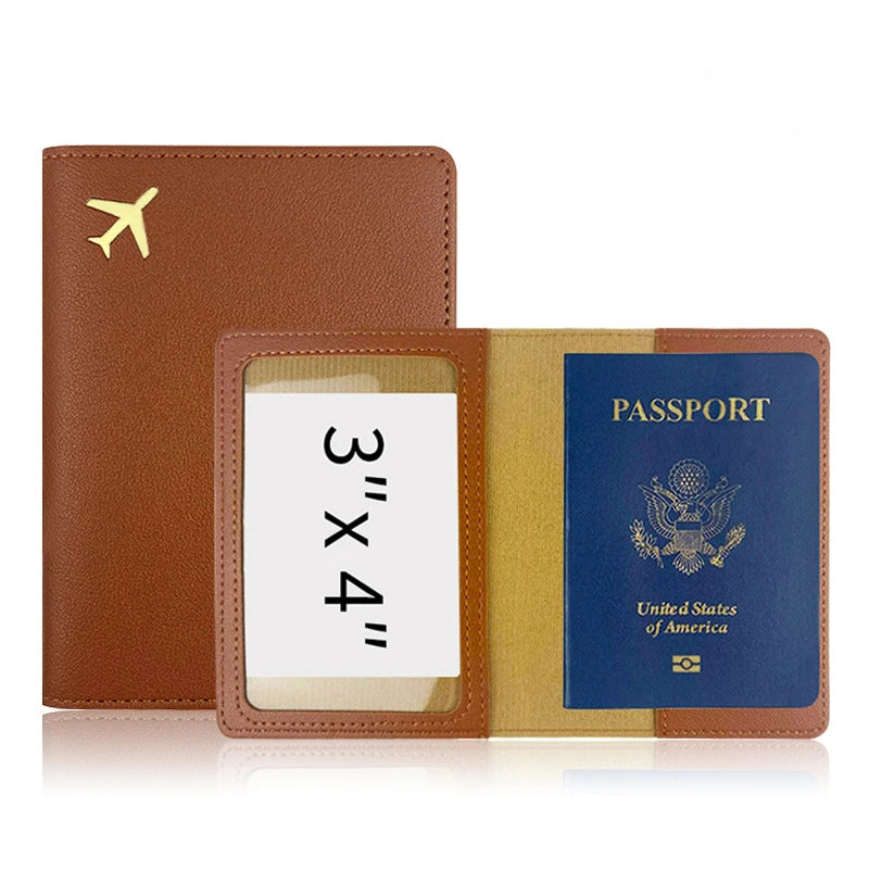 Fashion Travel Passport Cover Women Men Passport Credit Card Holder Case PU Leather Business Card Passport Wallet Travel Purse