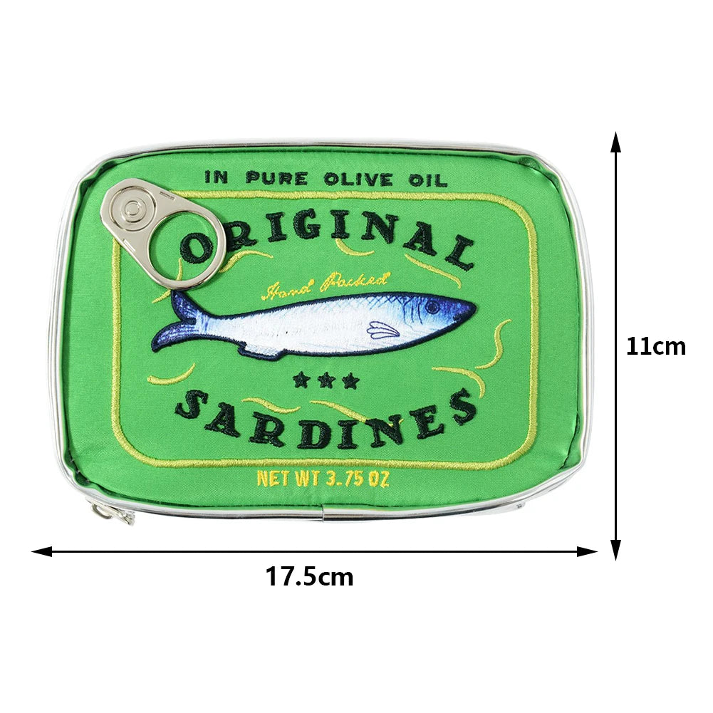 Cute Cosmetic Bag Sardines Cans Shape Funny Packages Creative Portable Toiletry Bag Fashion Zipper Small Soft Makeup Bags